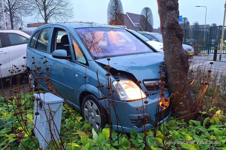 Auto rijdt tegen boom in Opmeer